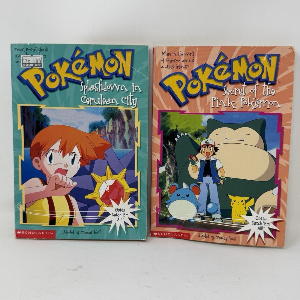 Pokemon Chapter Book Lot of 2 - Cerulean City & Pink Pokemon Scholastic Kid Book